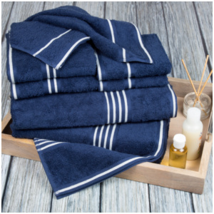 Pricefalls.com - Lavish Home Rio 8 Piece Egyptian Cotton Towel Set - Navy