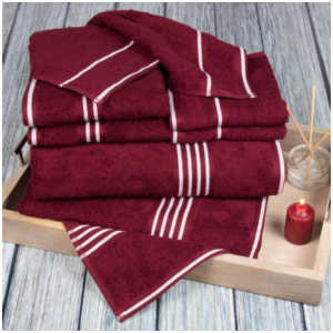 Pricefalls.com - Lavish Home Rio 8 Piece Egyptian Cotton Towel Set - Burgundy